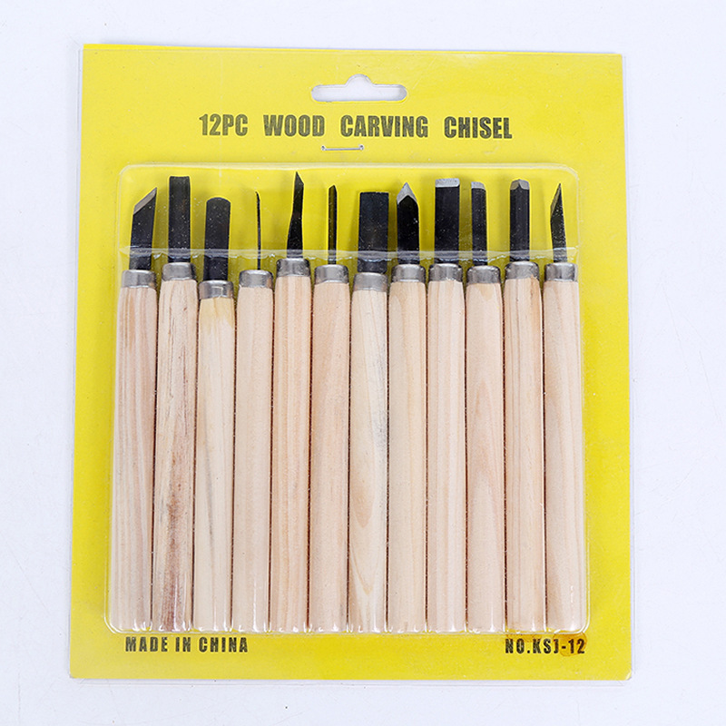 Professional Carving Knifes Sets Wood Handle Mini Chisels Kit Woodworking Engraving Handy Cutting Burin Tool · image 2