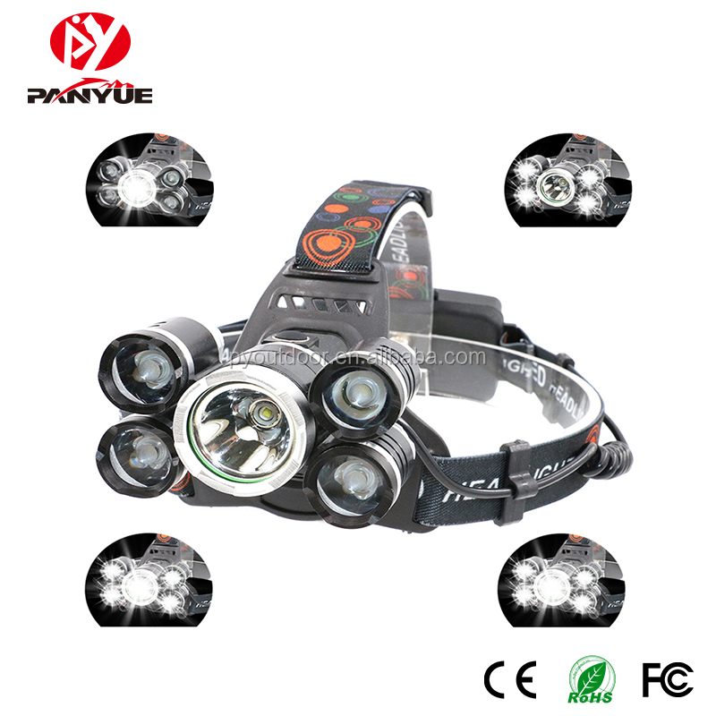 Уличная светодиодная фара для кемпинга, высокая мощность, 5000 люмен, usb Перезаряжаемый налобный фонарь