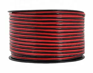 Chine rouge et noir 22AWG 2 noyau plat toronné en cuivre câble de haut-parleur