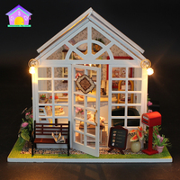 Zusammen gebaut Adult To Crafts Diy Kit Geburtstags geschenk Artikel Ideen Handgemachtes Modell des Gartenhauses Miniatur Puppenhaus Diy Toy