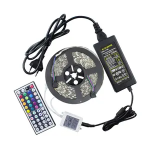 DC12V Waterproof 60LED/M 44 Keys Remote Control 12V 5A Power Adapter SMD5050 waterproof RGB led strip complete set kit