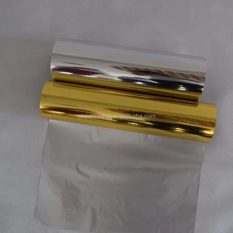 Gold and silver pet metallized thermal lamination films