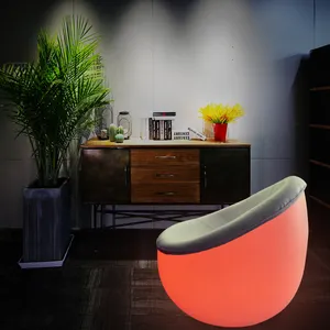 Sofa Plastik Warna RGB Modern, Kursi Led Warna-warni Sofa Tunggal Lampu Plastik Berubah Warna