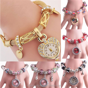 Delle Donne all'ingrosso Oro <span class=keywords><strong>Argento</strong></span> Braccialetto Del Cuore Della Vigilanza Del Quarzo - Product Image 3