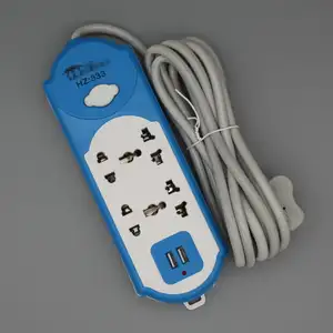 3ways extension socket 2 usb multi table power strip