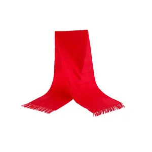 Cheapest free sample plain color customized logo red polar fleece scarf in stock