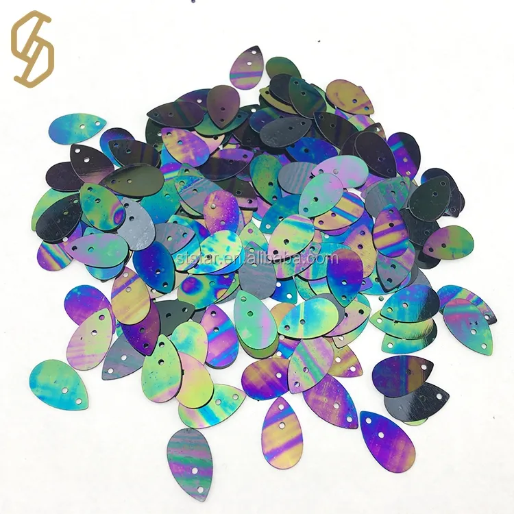 Colorful Drop Water Shaped PET Loose Sequins Hand-embroidered sequins
