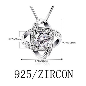 Joyería personalizada Peishang Collana Cou Hals mujeres 925 <span class=keywords><strong>plata</strong></span> esterlina Cubic Zirconia clásico colgante collar - Product Image 2