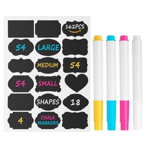 <span class=keywords><strong>Amazon</strong></span> Vente Chaude Étiquettes de Tableau Noir Tableau Réutilisable Autocollants pour Bocaux Mason-Avec 4 <span class=keywords><strong>Craie</strong></span> - Product Image 1