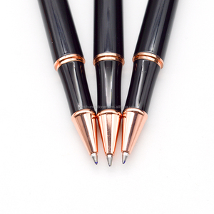 China fábrica de pluma color personalizado casquillo del oro de Rose metal <span class=keywords><strong>roller</strong></span> gel bolígrafos con logo - Product Image 3