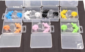 Prise d'oreilles en Silicone souple et Flexible, <span class=keywords><strong>pour</strong></span> dormir en plein-air, plongée en apnée, natation bon marché, avec pince-nez - Product Image 2