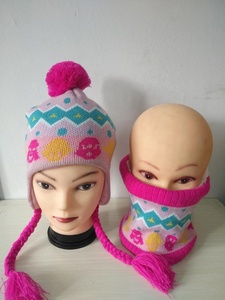 y bufanda de cuello para niños, conjunto de polaina de cuello y <span class=keywords><strong>gorro</strong></span> de invierno, personalizado, acrílico, Jacquard, <span class=keywords><strong>barato</strong></span> - Product Image 2