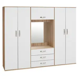 Wholesale factory price bedroom furniture cheap melamine wooden wardrobe closet for bedroom