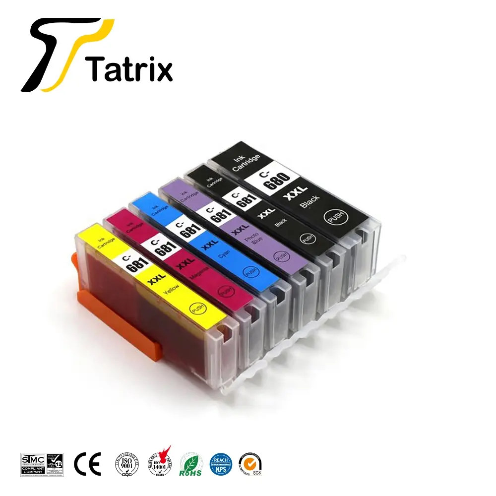 Tatrix 680XL 681XL PGI-680 CLI-681 680 cartucho impresora Compatible con 680 cartucho de tinta PGI-680XL para Canon PIXMA TS6160 impresora