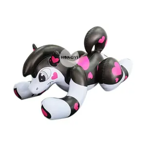 Attractive Water Sports Equipment Creative Heart Shaped Inflatable Black Laying Dog