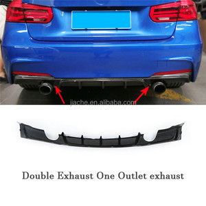 De fibra de carbono de labio trasero Spoiler para BMW F30 F35 320i 328i M-tech M-sport 2012 -2018 las aletas de tiburón estilo difusor parachoques decoración - Product Image 3