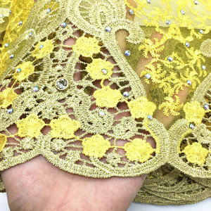 Meilleure Qualité Africain Dentelle Tissu jaune Suisse Voile Dentelle Haute Qualité broderie Français Maille 2017 Nigeria Dentelle Tissu <span class=keywords><strong>Mater</strong></span> J079 - Product Image 2
