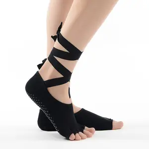 Bonypony Vrouwen Professionele Anti Slip Bandage Sport Yoga Sokken Toeless Slippers Anti Skid Fitness Pilates Ballet