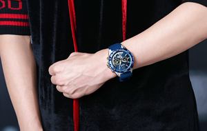 <span class=keywords><strong>Megir</strong></span> 2083-<span class=keywords><strong>Montre</strong></span>-bracelet à quartz pour <span class=keywords><strong>homme</strong></span> avec boîtier en alliage bleu, stylée, tendance, avec bracelet en silicone, <span class=keywords><strong>prix</strong></span> d'usine - Product Image 5
