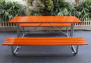 Outdoor in acciaio <span class=keywords><strong>e</strong></span> tavolo in legno <span class=keywords><strong>e</strong></span> panca - Product Image 2