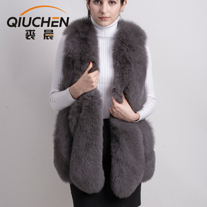 Venta caliente fábrica proveedor de niñas de invierno de piel de zorro <span class=keywords><strong>chaleco</strong></span> real <span class=keywords><strong>Chaleco</strong></span> de piel - Product Image 1