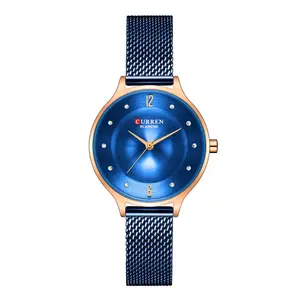 CURREN-9036ホット販売カレンブランドジャパンクォーツ超薄型レディース腕時計簡潔なステンレススチールバンド女性腕時計
