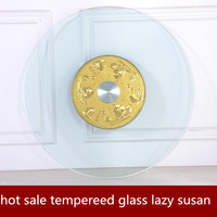 Hot Sale Runder 10mm Esstisch aus gehärtetem Glas mit Lazy Susan Turntable