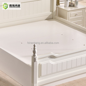 Foshan muebles para el hogar moderno blanco pintado caja diseños cama doble de madera - Product Image 5