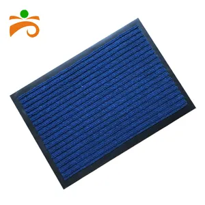 China de superficie de poliéster respaldo de PVC diseño de la costilla de estera de puerta