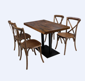 Bistrot en métal empilable <span class=keywords><strong>chaise</strong></span> de mariage En Bois de chêne blanc <span class=keywords><strong>Chaise</strong></span> Croisée Arrière - Product Image 3
