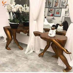 거실 매력적인 금속 조각 발레 댄서 브론즈 여성 조각 커피 테이블 - Product Image 1