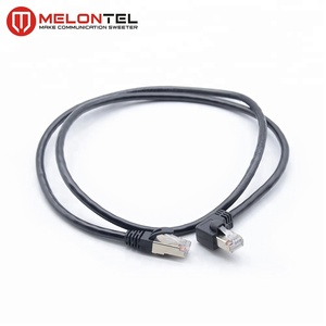 MT-5003-90 À Angle <span class=keywords><strong>Droit</strong></span> de Haute Qualité Cat.6 Câble STP LSZH <span class=keywords><strong>RJ45</strong></span> <span class=keywords><strong>Cordon</strong></span> De Raccordement Avec Bouchon En Métal - Product Image 2