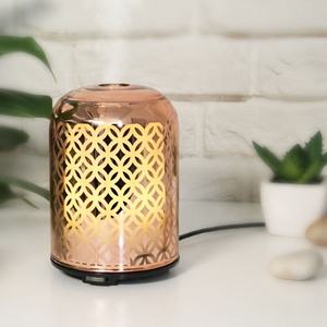 เครื่องกระจายน้ำมันหอมระเหยอโรมาอัลตราโซนิคไฟฟ้า USB แบบพกพาขนาดเล็กสีโรสโกลด์ - Product Image 2