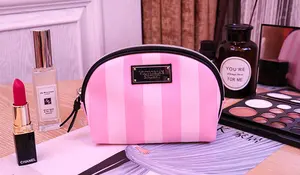 Custom 숙 녀 화장품 파우치 personalized pink 메이 컵 백 화장품 round top bag