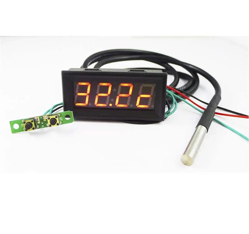 Digital Clock Voltmeter Thermometer time Voltage temperature meter 3-in-1 0.56"