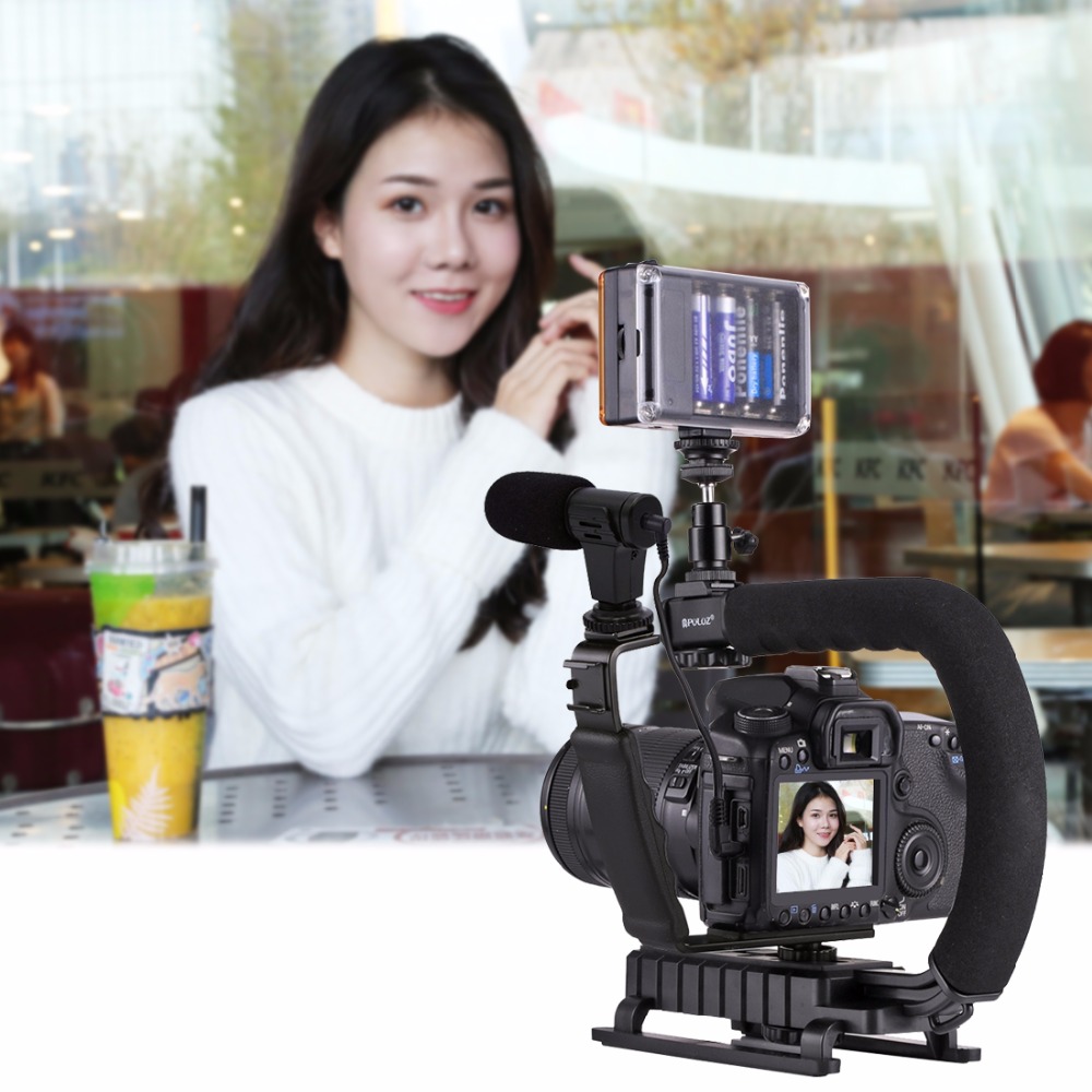 Nieuwe Puluz U-Grip C-Vormige Handgreep Camera Stabilisator/C-Vorm Handvat Stabiliserende Rig Voor Camera 'S/Stabilisator Mount Voor Sony