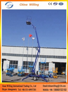 Trailer gemonteerde cherry picker opvouwbare arm lift antenne boom lift WL-16 - Product Image 4