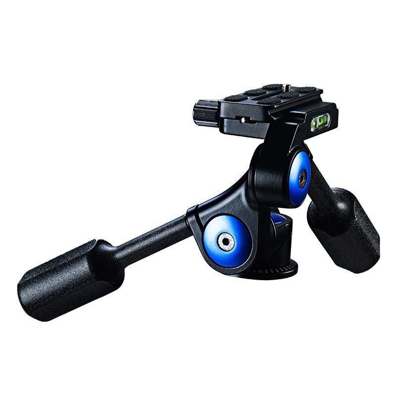 Photography VH-60 Aluminum Alloy Fluid Drag Pan Head Tripod Ball Head 3-way Fluid Head Video with Quick Release Plate