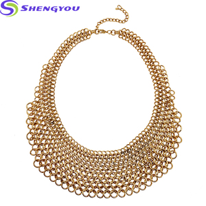<span class=keywords><strong>Collar</strong></span> <span class=keywords><strong>de</strong></span> Gargantilla <span class=keywords><strong>de</strong></span> Aleación Multicapa con Cadena <span class=keywords><strong>de</strong></span> Oro, Joyería India al por Mayor - Product Image 4