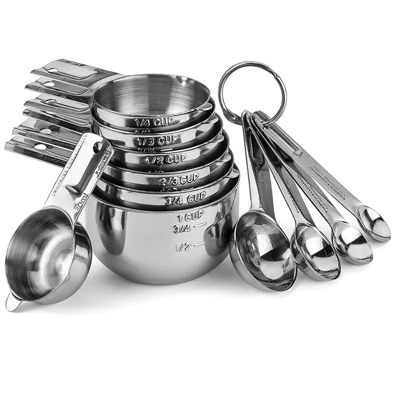 Stainless Steel Measuring Cups and Spoons Set With Custom logo