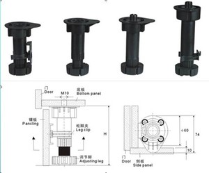 150mm <strong>Plinth</strong> pp or ABS Material Adjustment Cabinet Leg With Screw on Leg boss