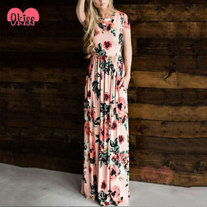 Paypal Aceptable de La Vendimia Floral <span class=keywords><strong>Vestido</strong></span> Maxi <span class=keywords><strong>Blanco</strong></span> de Manga Corta Mujer - Product Image 3