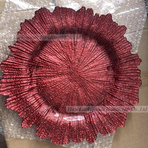 BL211106-1 vendita della fabbrica da 13 pollici fornitore cinese nuovo prodotto argento mare <span class=keywords><strong>spugna</strong></span> di vetro piatto di nozze all'ingrosso - Product Image 3