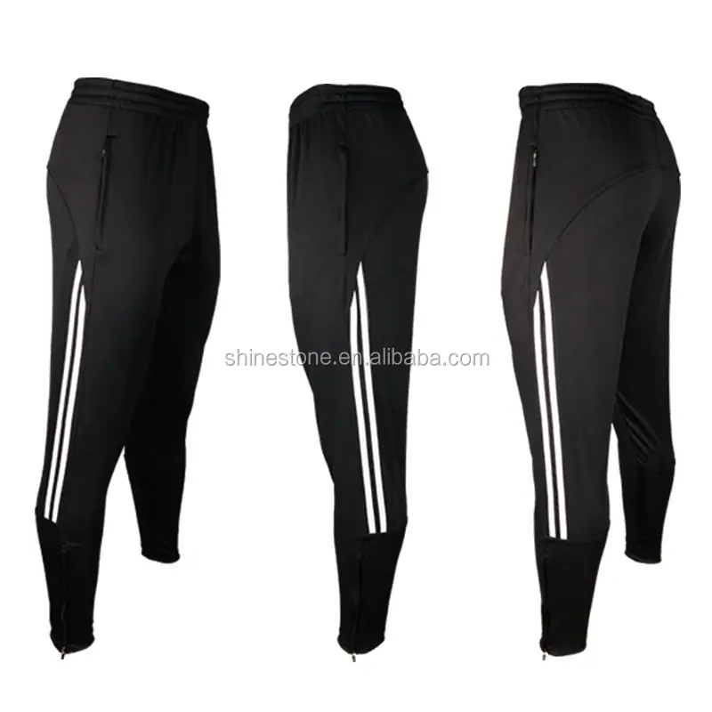 Mannen Voetbal Broek Groothandel Uniformen Broek Sport Broek Custom Voetbal Training Broek Zwart Wit