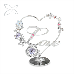 Figurine en cristal chromé unique de collection Crystocraft, cristaux taillés brillants, style européen, 11,5x12,2 cm, cadeau de mariage - Product Image 1