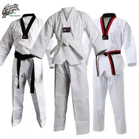 Uniforme de taekwondo de material acanalado WTF personalizado