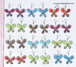 Pendientes de hilo de seda con forma de mariposa hechos a mano, tienda de joyería en línea de gota de moda de arte peruano - Product Image 2