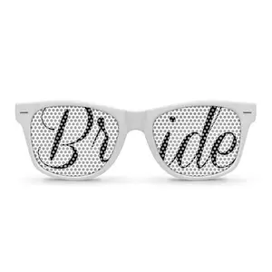 Wedding party custom bride sunglasses Pinhole Printed lens sunglasses