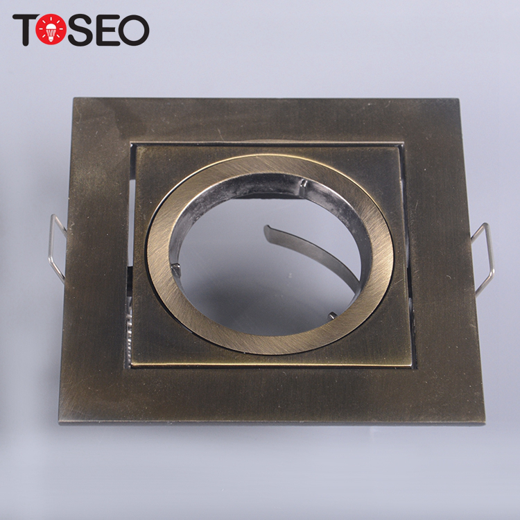 Red Brass Square Recessed Ceiling Light For Corrido RoHS Certified