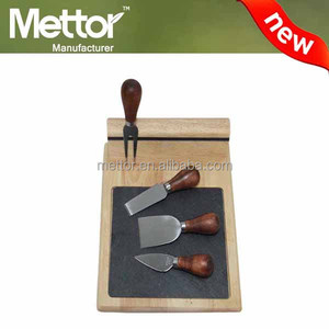 Planche à fromage en <span class=keywords><strong>ardoise</strong></span> en bois Offre Spéciale METTOR, <span class=keywords><strong>ardoise</strong></span>, ensemble de couteaux à fromage - Product Image 4